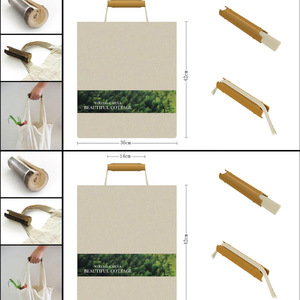 Canvas Tote <b>Bag</b> With Bamboo Handle 36x42cm Silkscreen Printing Shopping <b>Bag</b> <b>Medium</b> <b>Size</b> - Product Image 1