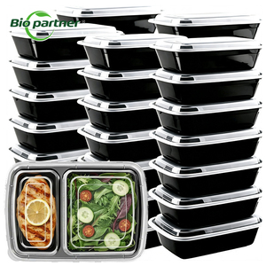 <span class=keywords><strong>Contenedores</strong></span> de Plástico PP a Prueba de Fugas del Fabricante, con 3 Compartimentos, para Preparación de Comidas, Lonchera Desechable para el Trabajo, Caja Bento con Tapas - Product Image 1