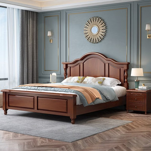Lit plateforme en bois de chêne massif de style américain, luxe léger, design moderne minimaliste, plusieurs tailles (1,5 m/1,8 m/2 m) - Product Image 2