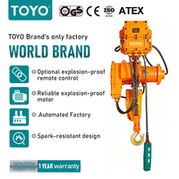 Palans électriques à chaîne antidéflagrants Toyo pour zones dangereuses, homologués IECEx ATEX 1 2 3 5 tonnes, équipement de levage robuste