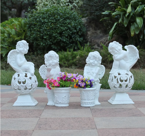 Parcs extérieurs et scènes commerciales <span class=keywords><strong>Love</strong></span> Theme Angel Flower Jars Sculptures musicales en PRF pour cours et pelouses communautaires - Product Image 2