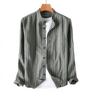 Camisa de Manga Larga con Estampado de Puntos Multicolor para Hombre, Producto de Venta Caliente de Primavera/Otoño, Cómoda, Transpirable, de Algodón y Lino, con Cierre de Botón - Product Image 2