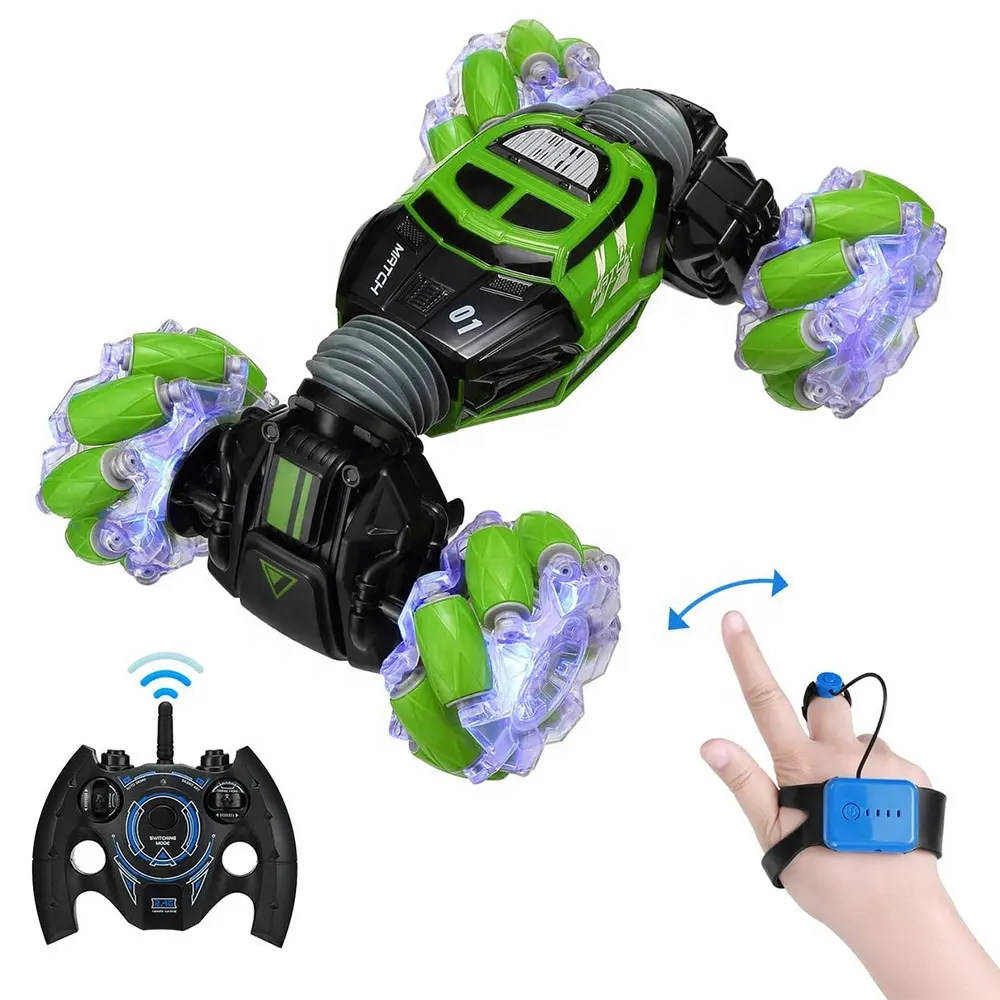 HW 2.4G 360 Stunt Rolling Radio Control Car Toy Remote Control RC Car Double Side Running Newest Gesture Hand Watch Control