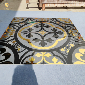 Lò xo mạ vàng hoa Mẫu gạch sang trọng thiết kế nội thất phòng khách sàn khách sạn tráng men đánh bóng gạch sứ - Product Image 6