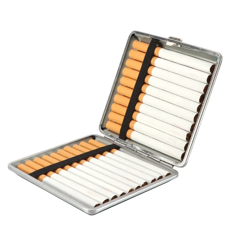 Caja de cigarrillos de Metal Futeng de 100mm, BILLETERA, 20 piezas, paquete de cigarrillos de cuero con logotipo personalizado, caja de tabaco Vintage, venta al por mayor