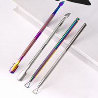 Coloré cuticule poussoir vernis à ongles dissolvant Gel vernis à ongles éplucheur grattoir en acier inoxydable propre manucure outils pour ongles