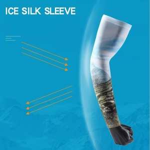 Housses de <span class=keywords><strong>bras</strong></span> de protection solaire UV Cooling Sports Anti Slip Ice Silk Manchettes pour hommes - Product Image 1