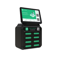 Station de recharge sans fil HeyCharge 8 emplacements ultra-mince 30W, batterie externe de location Li-Polymère 5000mAh étanche pour lieux publics