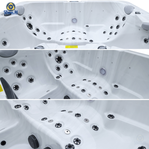 Bain à remous rectangulaire extérieur en acrylique durable pour la vente en gros, 13 unités par 40HQ, grande capacité, baignoires de massage pour 4 personnes, salle de bain - Product Image 3