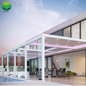 Moderno Nuevo diseño de aluminio motorizado retráctil bioclimática pérgola con luz LED - Product Image 1