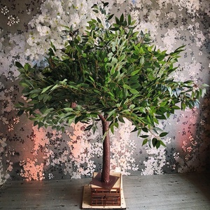 4 piedi di altezza Mini Ficus alberi incantati evento di nozze verde artificiale foglie albero di Ficus per la tavola centrotavola decorazione - Product Image 4
