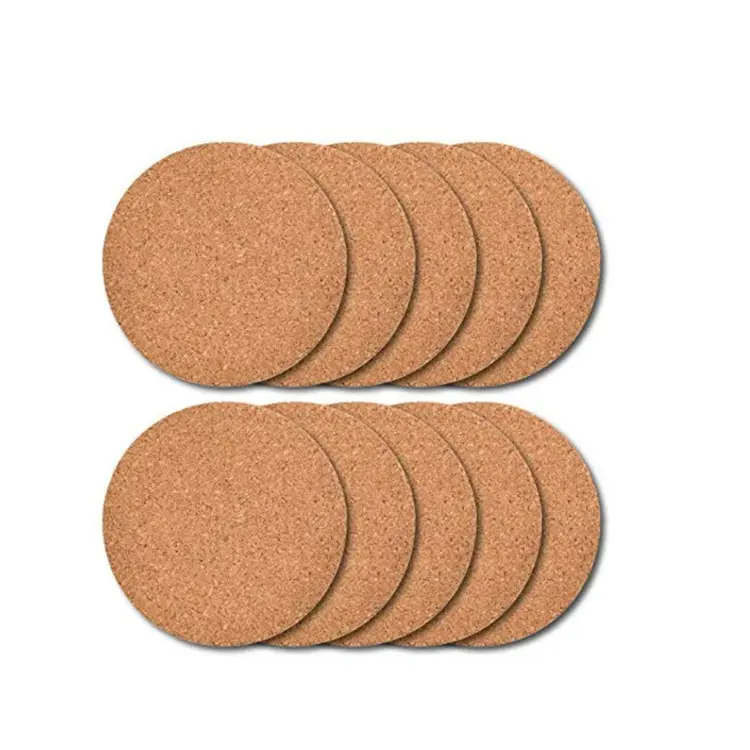 Wholesale Natural Round Cork Coasters With Metal Holder Blank Coasters Cork