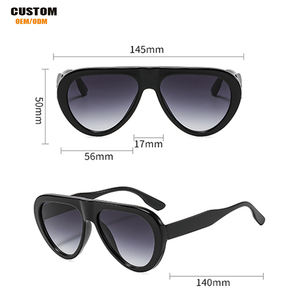 نظارات شمسية فاخرة بيضاوية الشكل موديل <span class=keywords><strong>2026</strong></span> للنساء والرجال، إطار كبير الحجم بتصميم عصري، نظارات شمسية رائجة مع حماية من الأشعة فوق البنفسجية 400 - Product Image 3