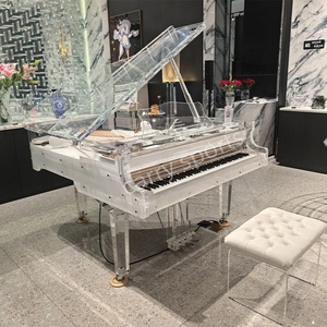 Deluxe Transparent Acrylic Grand Piano with Solid Wood <b>Keyboard</b> & Soundboard Sturdy Structure Modern Auto Playing Mechanism - Product Image 1