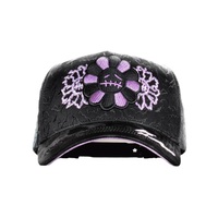 Casquette de baseball 5 panneaux Elite Selection anti-UV, style vintage délavé, avec lettres imprimées en sérigraphie, 100 % coton, réglable