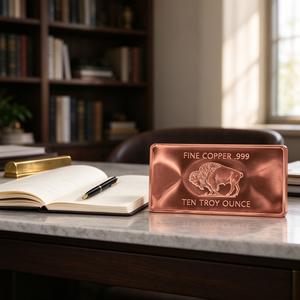 Barre de cuivre pur 999 de 10 oz, relief haute définition pour collectionneurs et amateurs de métaux précieux - Product Image 1