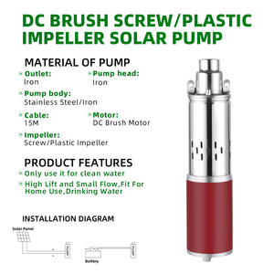 <span class=keywords><strong>Pompe</strong></span> à Eau Solaire DC 24V 250W 1500 Litres/h Submersible <span class=keywords><strong>pour</strong></span> <span class=keywords><strong>Puits</strong></span> Profond, Énergie Solaire <span class=keywords><strong>pour</strong></span> Irrigation <span class=keywords><strong>Jardin</strong></span> et Maison - Product Image 2