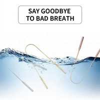 Vente en gros de grattoir à langue en acier inoxydable de qualité supérieure personnalisé outil de soin des dents en forme de U nettoyeur de langue pour une haleine plus fraîche