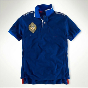 Polo pour hommes en gros, 100% coton, broderie 3D, style décontracté, colorblock, motif multi-panneaux, polo de course uni - Product Image 4