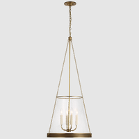 Candelabro grande para sala de estar americana XZ, lámpara colgante sencilla para comedor, candelabro clásico