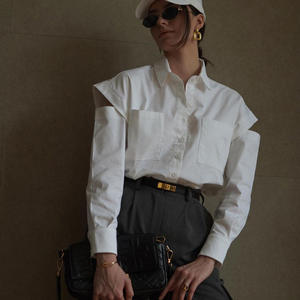 Blusas y Tops Elegantes de Buena Calidad Personalizadas, Camisa Formal Elegante Blanca, Azul, Gris, Negra, Camisas para Mujer - Product Image 5