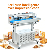 Machine de codage et de scellage automatique intelligente à jet d'encre, scelleuse à bande continue avec imprimante de date pour l'emballage de sacs et pochettes