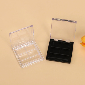 Paleta de sombras de ojos de cuatro colores, envase cosmético transparente de 4 compartimentos vacíos para exhibición de muestras de maquillaje - Product Image 1