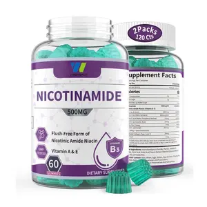 500mg Nicotinamida Gomas Com Vitamina B3 Flush Free Nicotinic Amida Niacina Suplemento para Adultos