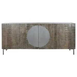 MANGO METAL <b>BUFFET</b> <b>TABLE</b> 180x40x80 CIRCULO DARK BROWN - Product Image 1