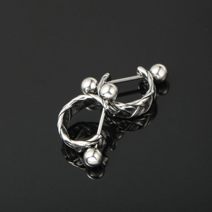 Woven <b>Stud</b> Earrings Tibetan <b>Silver</b> Geometric Design CF114 - Product Image 4