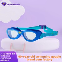 Lunettes de natation en silicone anti-buée, anti-choc et anti-UV Eyeline Professional pour les élèves du primaire de 3 à 12 ans, taille grande