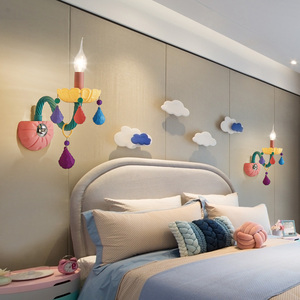 Pastel Color LED Luxury Modern European <strong>Wall</strong> <strong>Light</strong> with Fabric Shade for <strong>Nursery</strong> Bedroom Living Room Soft Tone Interior Lighting - Product Image 3