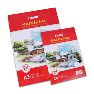 Foska <span class=keywords><strong>A3</strong></span> A4 Kích thước keo-ràng buộc 24-sheet 67lb/100gsm bleedproof đánh dấu giấy Pad cho nghệ sĩ và người mới bắt đầu để vẽ sơn và phác thảo - Product Image 1