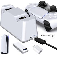 Station de charge rapide double pour manettes PS5 avec éclairage RGB – Double station de charge pour manettes de jeu PS5 originales