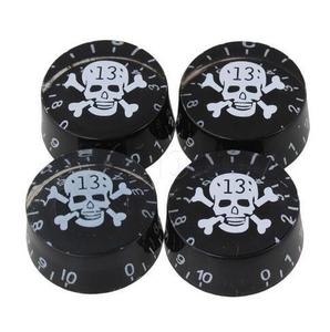 4 boutons de volume et de tonalité en forme de crâne pour guitare électrique et basse, axe de 6 mm, style LP, pièces de rechange - Product Image 3