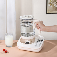 Chauffe-lait électrique en verre LELESS, contrôle tactile numérique, 1,2 L, 800 W, multi-températures, anti-brûlure à sec, pour la maison et le bureau, économe en énergie