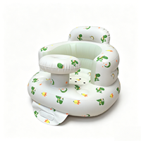 Siège de sol gonflable portable en PVC pour bébé, motif dinosaure, chaise d'apprentissage pour nourrisson, pour le bain, l'alimentation, les jeux intérieurs et extérieurs, doux