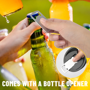 كوب بيرة معزول من الفولاذ المقاوم للصدأ خفيف الوزن ومانع للتسرب مع غطاء وفتاحة معدنية مدمجة يحافظ على درجة الحرارة لمدة 6 ساعات - Product Image 3