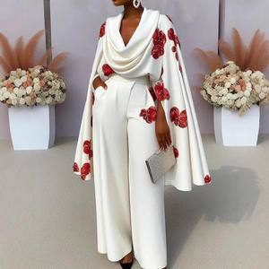 女式新款印花叠领长袖上衣长裤休闲2件套Sehe时尚 - Product Image 5