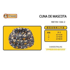 Ensemble de trois lits pour animaux de compagnie rembourrés en coton YM1266 - Product Image 1