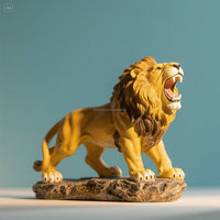 Sculptures d'animaux en résine et en bois, lion, vente chaude, sculptées à la main, décoration d'intérieur, statue