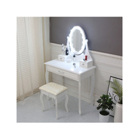 Chambre de luxe Coiffeuse de polonais de beauté Maquillage console murale avec miroir