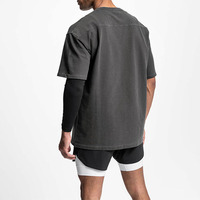 Logo personnalisé 95% coton 5% Spandex T-shirts respirant acide lavage sérigraphie entraînement Vintage Sport T-shirts pour hommes