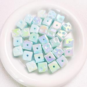 Coloré lumineux Mini fromage carré perles en vrac bricolage téléphone portable bijoux accessoires perles acryliques - Product Image 3