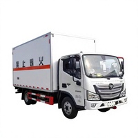 Vehículo de Transporte de Mercancías Peligrosas Tipo Caja, Camión de Entrega de Productos Inflamables y Peligrosos