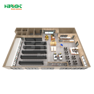 Modular Metallic Heavy Duty Wall Mount Gondola <b>Racking</b> and Plug-in Commercial Fridge Combo - Product Image 4