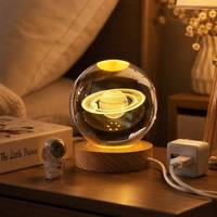 Venta al por Mayor de Fábrica, Bola de Cristal K9, Grabado Láser Personalizado, Diseño de Logotipo 3D con Base de Madera para Lámpara