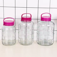 Bouteille en verre de 1L 2L 3L 5L 8L 10L 12L pour la fermentation de la bière, grand récipient alimentaire, pot à vin, pot à cornichons avec couvercle en plastique