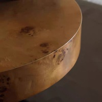 Table d'appoint minimaliste médiévale, table ronde pour salon et chambre, table à motif de tronc d'arbre pour hôtel, table d'angle pour café