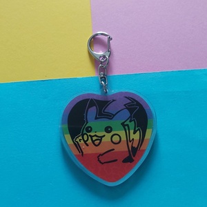 Breloque <span class=keywords><strong>en</strong></span> acrylique personnalisée OEM/ODM avec drapeau de fierté LGBTQIA et fermoir mousqueton – Mew, Sylveon, <span class=keywords><strong>Pikachu</strong></span>, Umbreon, Psyduck - Product Image 5